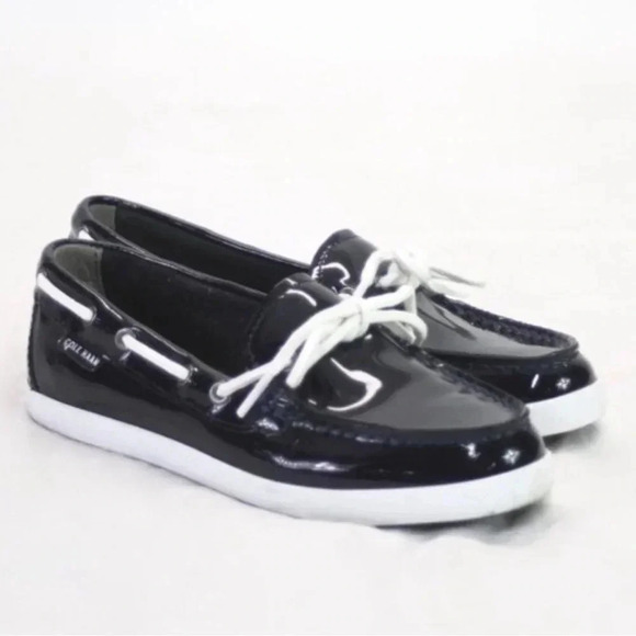 Cole Haan Nantucket Camp Patent Blue Penny Loafers Slip On Shoes Moccasins 9 - Picture 1 of 8